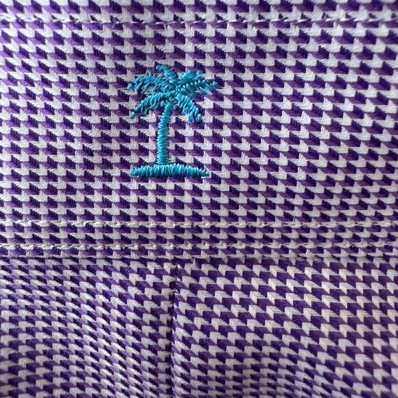 Tommy Bahama Dress Shirt Mens 16.5 34-35 Purple Houndstooth Long Sleeve NWT - Picture 8 of 12